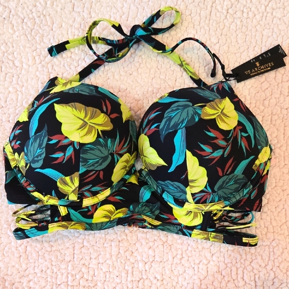 Victoria's Secret Other - Victoria's Secret Green and Black Bikini Bold Tropical Design